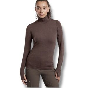 NWT ATHLETA Foresthill Ascent Seamless Turtleneck - Plus 2X Walnut Brown